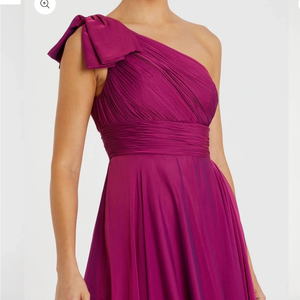 Mac Duggal Fuchsia One-Shoulder Dress - Picture 2 of 3